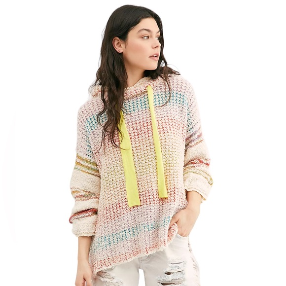 Free People Sweaters - free people sit next to me rainbow hoodie Sz L